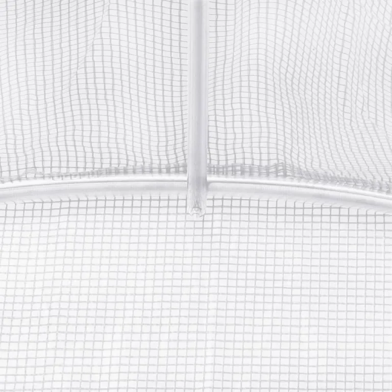 vidaXL Gewächshaus, Foliengewächshaus mit Stahlrahmen, Tomatengewächshaus mit Reißverschlusstür Fenstern, Treibhaus Folientunnel Frühbeet, Weiß 8m² 4x2x2m – Bild 6