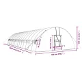 vidaXL Gewächshaus, Foliengewächshaus mit Stahlrahmen, Tomatengewächshaus mit Reißverschlusstür Fenstern, Treibhaus Folientunnel Frühbeet, Grün 96m² 16x6x2,85m - Thumbnail 3