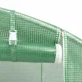 vidaXL Gewächshaus, Foliengewächshaus mit Stahlrahmen, Tomatengewächshaus mit Reißverschlusstür Fenstern, Treibhaus Folientunnel Frühbeet, Grün 96m² 16x6x2,85m - Thumbnail 5