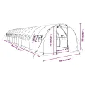 vidaXL Gewächshaus, Foliengewächshaus mit Stahlrahmen, Tomatengewächshaus mit Reißverschlusstür Fenstern, Treibhaus Folientunnel Frühbeet, Grün 42m² 14x3x2m - Thumbnail 3