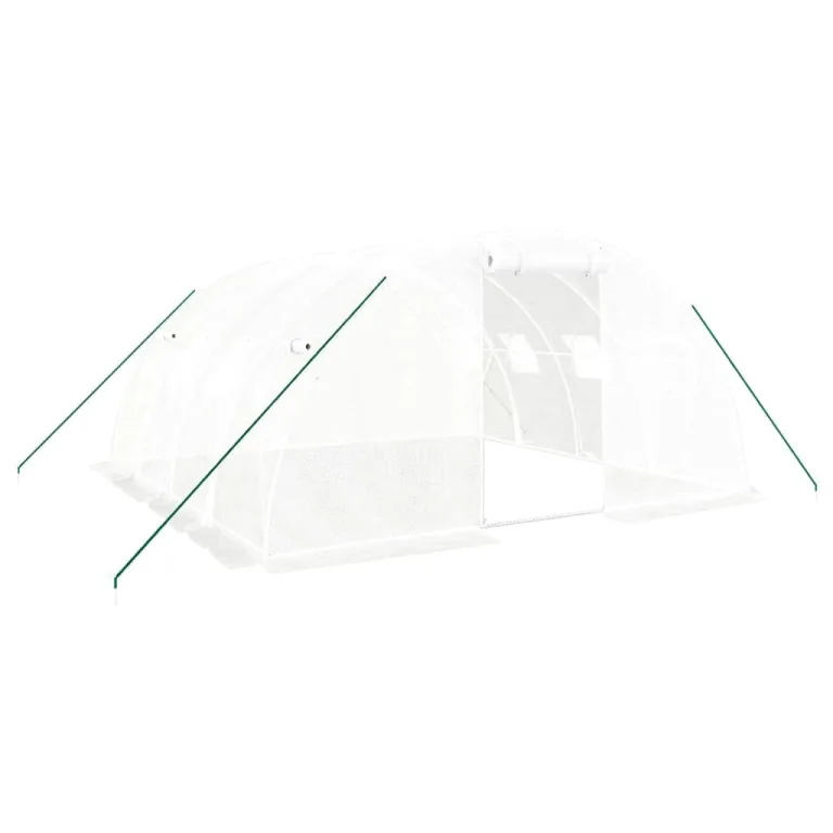 vidaXL Gewächshaus mit Stahlrahmen Weiß 16 m² 4x4x2 m – Bild 1