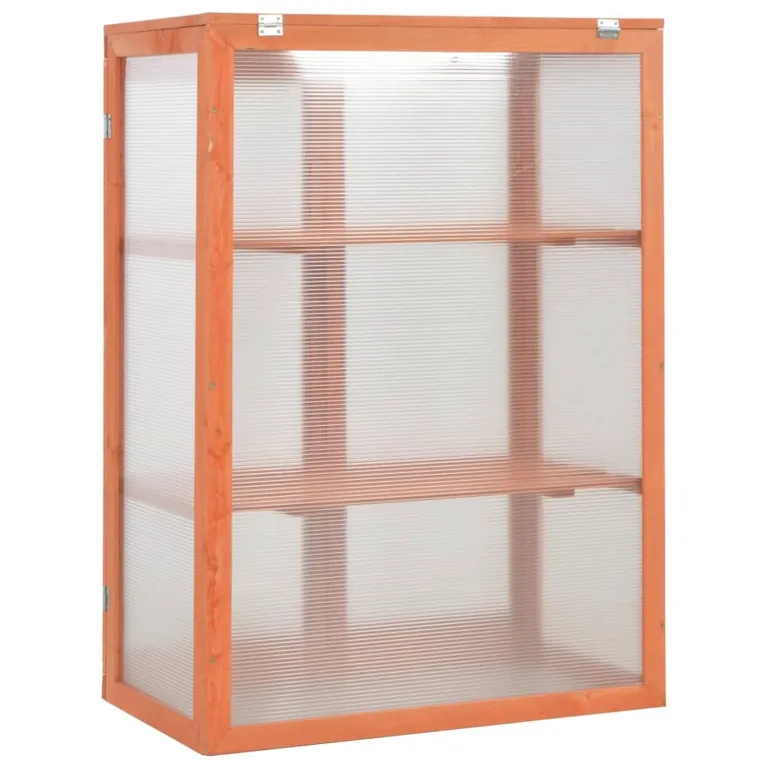Gewächshaus aus Holz, 75 x 47 x 109 cm, Gewächshaus für den Garten, Haus, aus Stahl – Bild 7