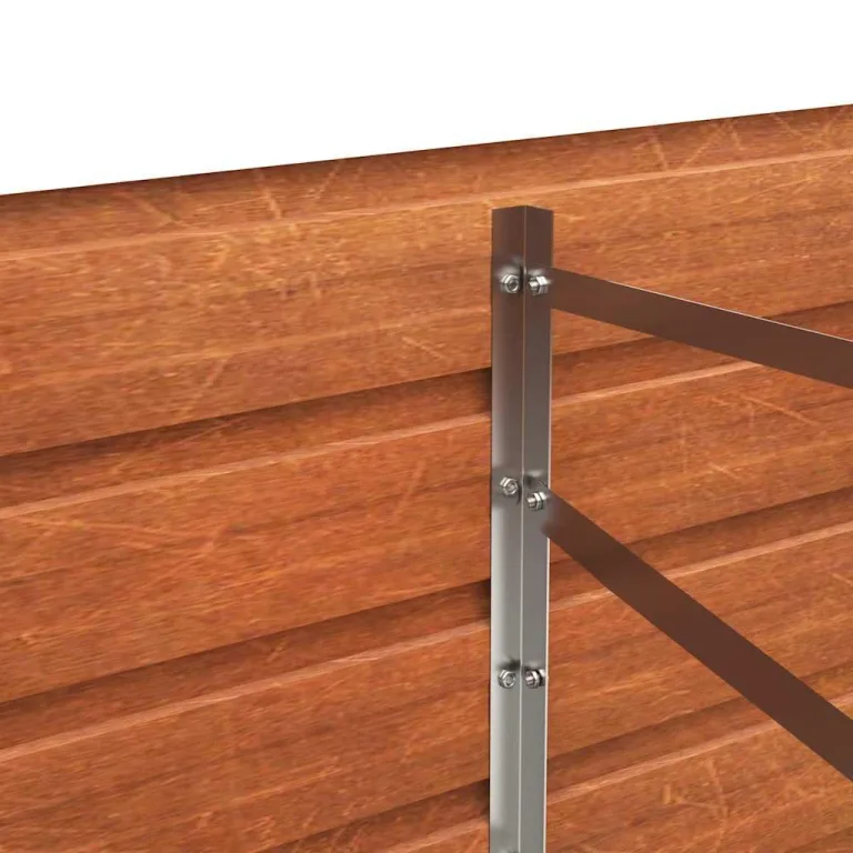 vidaXL Hochbeet, Hochbeet für Garten Balkon Terrasse, Kräuterhochbeet zum Selber Bauen, Gemüsebeet Pflanzkübel aus Metall, Grau Cortenstahl – Bild 8