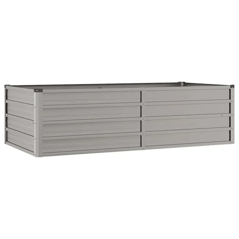 vidaXL Hochbeet, Hochbeet für Garten Balkon Terrasse, Kräuterhochbeet zum Selber Bauen, Gemüsebeet Pflanzkübel aus Metall, Grau Cortenstahl – Bild 9