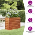 vidaXL Hochbeet, Hochbeet für Garten Balkon Terrasse, Kräuterhochbeet zum Selber Bauen, Gemüsebeet Pflanzkübel aus Metall, Grau Cortenstahl - Thumbnail 4