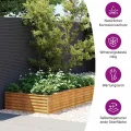 vidaXL Hochbeet, Wetterfest Pflanzkasten mit viel Platz, Pflanzkübel Blumenkasten für Balkon Garten, Blumenkübel Gemüsebeet, 1150x100x36 cm Cortenstahl - Thumbnail 4