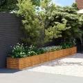 vidaXL Hochbeet, Wetterfest Pflanzkasten mit viel Platz, Pflanzkübel Blumenkasten für Balkon Garten, Blumenkübel Gemüsebeet, 482x50x36 cm Cortenstahl - Thumbnail 3