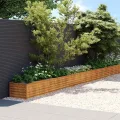 vidaXL Hochbeet, Wetterfest Pflanzkasten mit viel Platz, Pflanzkübel Blumenkasten für Balkon Garten, Blumenkübel Gemüsebeet, 960x50x36 cm Cortenstahl - Thumbnail 3