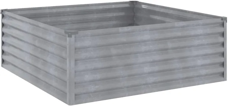 vidaXL Hochbeet, Wetterfest Pflanzkasten mit viel Platz, Pflanzkübel Blumenkasten für Balkon Garten, Blumenkübel Gemüsebeet, 100x100x36 cm Cortenstahl – Bild 9
