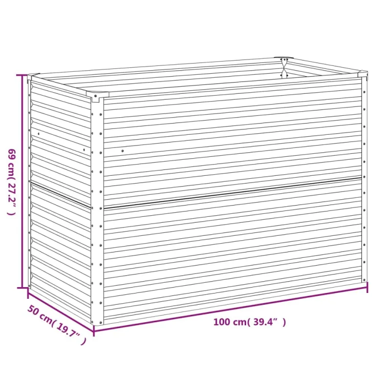 vidaXL Garten-Hochbeet 100 x 50 x 69 cm Cortenstahl – Bild 7