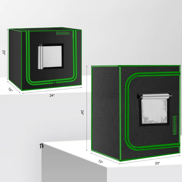 Kleines Wachstumszelt für Aerogarden, 61 x 40,6 x 50,8 cm, Hydrokultur-Anzuchtsystem, stark reflektierendes 600D-Diamant-Mylar-Leinwand mit Belüftungsfenster und Bodenwanne für – Bild 5