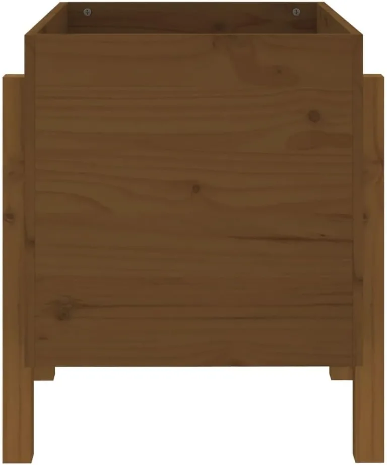 vidaXL Pflanzkübel, Holz Pflanzkasten für Gemüse Blumen Kräuter, Hochbeet für Balkon Garten Terrasse, Blumenkasten Blumenkübel, Honigbraun Massivholz Kiefer – Bild 8