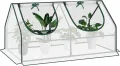 WOLTU Foliengewächshaus Frühbeet, kleines Gewächshaus Balkon, Tomatengewächshaus, mit aufrollbaren Fenstern, 4 Heringe, 140g/m2 PE, Metallrahmen, 120x60x60cm, Weiß - Thumbnail 1