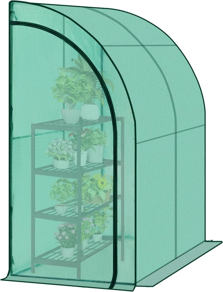WOLTU Folien-Gewächshaus mit schräger Konstruktion, Tomatengewächshaus, reissfeste PE-Plane mit Rolltor, wandnahe Konstruktion für mehr Stabilität, 200x210x100 cm, Winterfest Grün – Bild 1