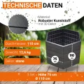 Garantia Ergo Hochbeet Stony L 75 - ergonomisches Hochbeet - Kunststoff sechseckig anthrazit - für Garten Gemüsebeet Kräuterbeet Pflanzenbeet - dekorative Steinoptik wetterfest modular steckbar - Thumbnail 3