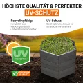 Garantia Ergo Hochbeet Stony L 75 - ergonomisches Hochbeet - Kunststoff sechseckig anthrazit - für Garten Gemüsebeet Kräuterbeet Pflanzenbeet - dekorative Steinoptik wetterfest modular steckbar - Thumbnail 6