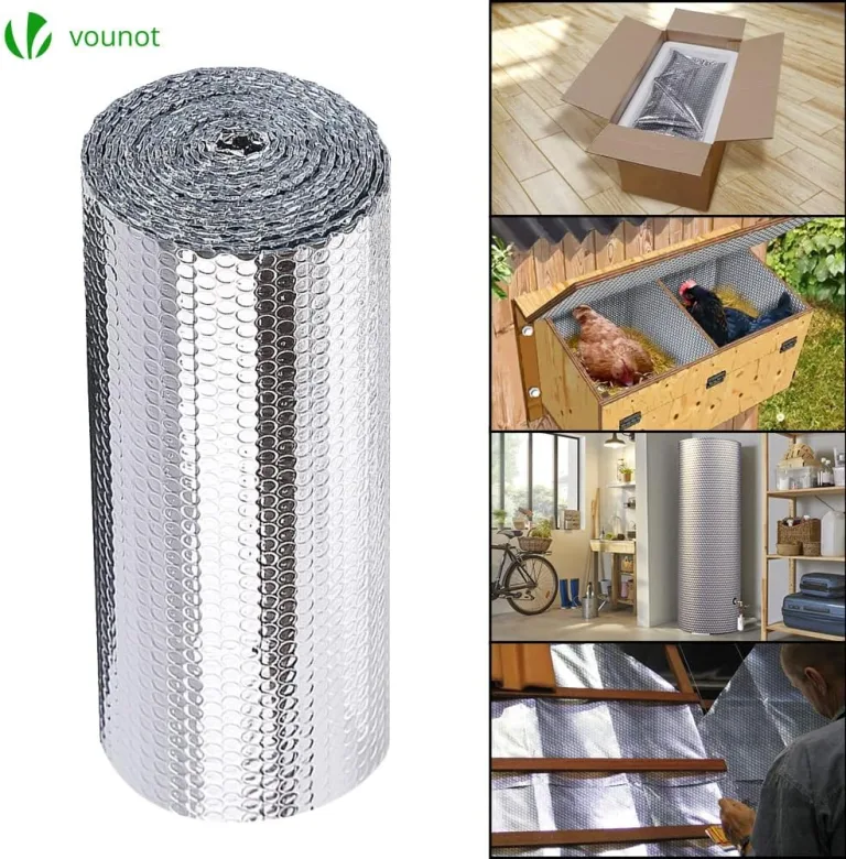 VOUNOT Isolierfolie Dämmfolie 10m x 100cm x 3mm, Doppelte Alu-Luftpolsterfolie Heizkörper Reflexionsfolie Thermofolie – Bild 7