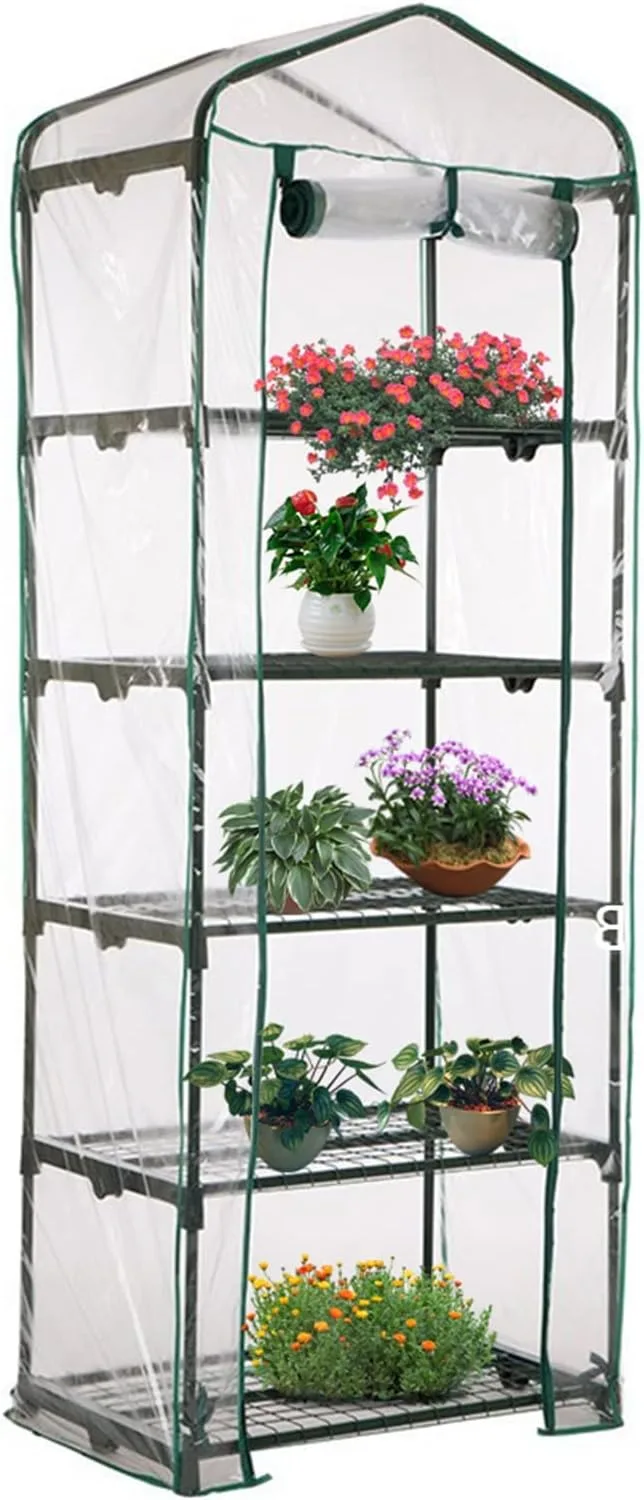 Tomatengewächshaus, Anzucht Gewächshaus, Platzsparend Anzucht Treibhaus, Überwinterungszelt Für Pflanzen Garten, Balkon Wassdicht Windfest, Für Kleine Gärten, Balkone, Terrassen – Bild 7