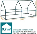TOM Mini Foliengewächshaus Folientunnel 140g/m² extra stabil & langlebig – Gewächshaus mit 4 Erdankern – 2 Fenster – robuste Stahlrohrkonstruktion – für Tomaten, Gemüse & Co. - Gewächshaus - Thumbnail 7