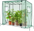 Ohuhu Gewächshaus Tomatengewächshaus Foliengewächshaus mit PE-Abdeckung und Fernster, Gewächshaus Klein Balkon Outdoor 200x77x170 cm Winterfest Tomatenhaus für Optimales Pflanzenwachstum Grün - Thumbnail 1