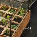 Modernes Gewächshaus als Deko, für Anzucht & für Kräuter | Aus Glas, recyceltem Holz und Metall | Zimmergewächshaus als Dekoration | 31 x 26 x 29 cm | - Thumbnail 5