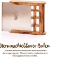 Modernes Gewächshaus als Deko, für Anzucht & für Kräuter | Aus Glas, recyceltem Holz und Metall | Zimmergewächshaus als Dekoration | 31 x 26 x 29 cm | - Thumbnail 6