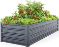 Ohuhu Hochbeet Metall Pflanzenbeet 180x90x60 cm, Hochbeete für Garten aus robustem Stahlblech mit stabilem Design, Rostschutz und Langer Haltbarkeit – Ideal für Gemüse, Kräuter & Blumen Anthrazit - Thumbnail 9