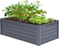 Ohuhu Hochbeet Metall Pflanzenbeet 180x90x60 cm, Hochbeete für Garten aus robustem Stahlblech mit stabilem Design, Rostschutz und Langer Haltbarkeit – Ideal für Gemüse, Kräuter & Blumen Anthrazit - Thumbnail 1