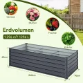 Ohuhu Metall Hochbeet Pflanzenbeet 240x90x60 cm, Hochbeete für Garten aus Robustes Stahlblech, Rostgeschützt & Stabil, Ideal für Garten Gemüse Kräuter Blumen Anthrazit - Thumbnail 4