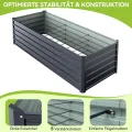 Ohuhu Metall Hochbeet Pflanzenbeet 240x90x60 cm, Hochbeete für Garten aus Robustes Stahlblech, Rostgeschützt & Stabil, Ideal für Garten Gemüse Kräuter Blumen Anthrazit - Thumbnail 6