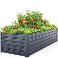 Ohuhu Metall Hochbeet Pflanzenbeet 240x90x60 cm, Hochbeete für Garten aus Robustes Stahlblech, Rostgeschützt & Stabil, Ideal für Garten Gemüse Kräuter Blumen Anthrazit - Thumbnail 1