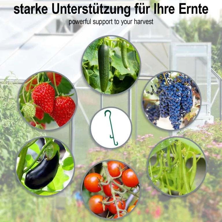 com-four® 120x Rispenhaken, Tomatenhaken, Pflanzenklemmen J-Haken - Rankhilfen für Kletterpflanzen - Pflanzenhaken für Rankgewächse - Stützklammern für Tomaten, Pflanzenclips, Tomatenclips – Bild 4
