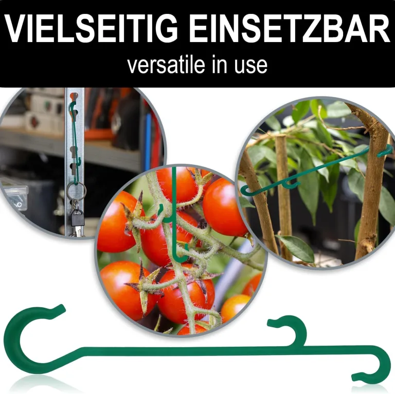 com-four® 120x Rispenhaken, Tomatenhaken, Pflanzenklemmen J-Haken - Rankhilfen für Kletterpflanzen - Pflanzenhaken für Rankgewächse - Stützklammern für Tomaten, Pflanzenclips, Tomatenclips – Bild 3