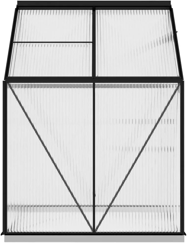 Anlehngewächshaus Anthrazit Aluminium 2,47 m² 190x130x202 cm Gewächshaus Winterfest Wintergarten Gewächshaus Balkon Tomatengewächshaus Wintergewächshaus Schutz der Pflanzen vor Kälte – Bild 7
