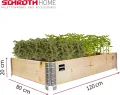Schroth Home Hochbeet 120x80x20cm Rechteckig - Palettenrahmen aus Holz für Garten - Faltbar, Steckbar & Stapelbar - Außenbereich (3X Rahmen) - Thumbnail 3