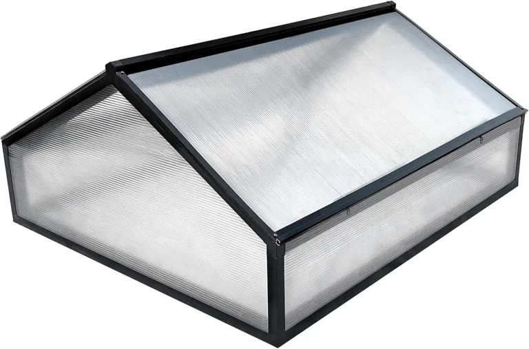 Alu Mini-Gewächshaus Frühbeet lichtdurchlässig Tomatenhaus Pflanzenhaus Treibhaus Pflanzbeet 117x97X53cm (Schwarz) – Bild 4