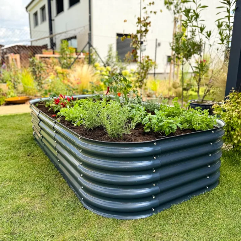 Hochbeet aus Metall 240x60x43 cm - Modulares 9-in-1 Hochbeete-Kit - Rostfreie Hochbeete für Garten aus Premium Zn-Al-Mg Stahl - Min. 20 Jahre Lebensdauer - 43 cm Hoch Gemüsebeet, Anthrazit – Bild 5