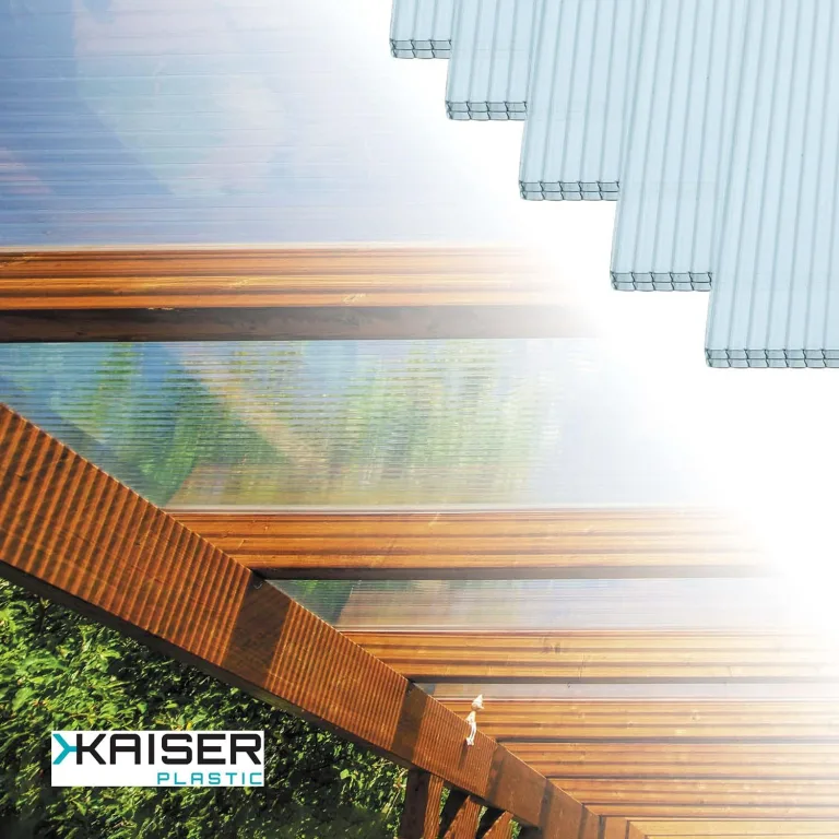 KAISER plastic® 4x Doppelstegplatten Polycarbonat 16/20-98x200 cm (7,84 m²) Klar & UV-beständig - Hohlkammerplatten Xtra Strong - Stegplatten für Dach, Gewächshaus, Carport – Bild 6