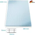 KAISER plastic® 4x Doppelstegplatten Polycarbonat 16/20-98 x 300 cm (11,76 m²) - Klar & UV-beständig - Hohlkammerplatten Xtra Strong - Stegplatten für Dach, Gewächshaus, Carport - Thumbnail 2