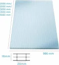 KAISER plastic® 4x Doppelstegplatten Polycarbonat 16/20-98 x 300 cm (11,76 m²) - Klar & UV-beständig - Hohlkammerplatten Xtra Strong - Stegplatten für Dach, Gewächshaus, Carport - Thumbnail 3