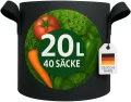 König Design 40x 20L Pflanzsack aus Vlies Stoff - 40er Set 20L Pflanztaschen aus 300 g/m² Filz & Vliesstoff - Pflanzgefäß Pflanzbeutel für Balkon Terrasse Gewächshaus & Garten - Thumbnail 4