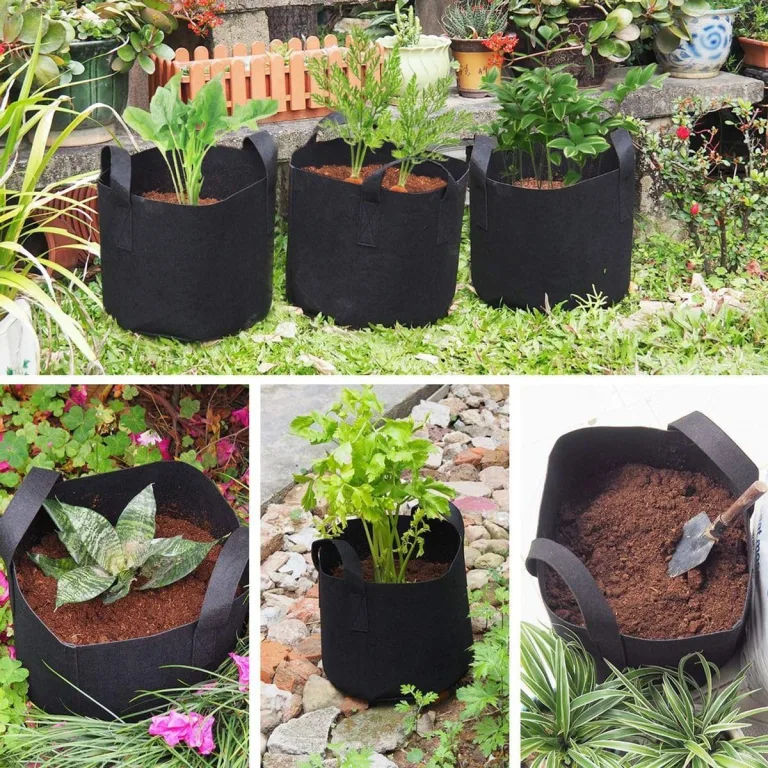König Design 10x 20L Pflanzsack aus Vlies Stoff - 10er Set 20L Pflanztaschen aus 300 g/m² Filz & Vliesstoff - Pflanzgefäß Pflanzbeutel für Balkon Terrasse Gewächshaus & Garten – Bild 10