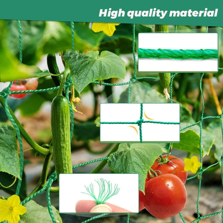 Rankgitter 2 x 3 m mit großem Masche, Gurkennetz, Rankgitter für Kletterpflanzen – ideal für Gurken, Tomaten, Gärten und Gewächshäuser – Bild 6