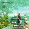 Outsunny Garten-Gewächshaus, Tunnel, 24 m², 8 x 3 x 2 m – 16 Fenster, Tür mit Reißverschluss, aufrollbar – Rohrgestell, verzinkter Stahl, Abdeckplane aus hochdichtem Polyethylen, Grün - Thumbnail 8