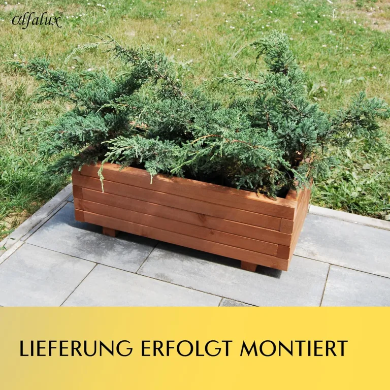 Hochbeet 60 x 40 x 30H cm Blumenkasten aus Holz Pflanzkübel Garten Balkon Terrasse Pflanzkasten Nuss Braun 60KAN4030NU – Bild 5