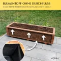 Hochbeet 60 x 40 x 30H cm Blumenkasten aus Holz Pflanzkübel Garten Balkon Terrasse Pflanzkasten Nuss Braun 60KAN4030NU - Thumbnail 4