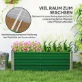 Outsunny Hochbeet aus Stahl Gartenbeet Pflanzkasten Blumenkasten Blumenkübel mit Handschuhe Grün 125 x 47 x 40 cm - Thumbnail 3