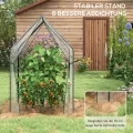 Outsunny Foliengewächshaus, Gewächshaus, Treibhaus mit Doppeltür, Winddichtes Tomatenhaus, Pflanzenhaus für Garten, PE, Transparent, 90 x 90 x 145 cm - Thumbnail 8