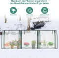 Ikodm Gewächshaus Foliengewächshaus 200 x 80 x 170/150cm (LxBxH) mit Gitternetzfolie und Fernster, Tomatengewächshaus tomatenhaus 140 g/㎡ PE wasserdichte Folie für Garten Pflanzenwachstum - Thumbnail 4