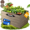 Hochbeet WPC EcoFusion 123x64x71cm – extrem Langlebig [Woody-Look] Komplettpaket mit vorgebohrten Löchern | Hochbeete für Garten Hochbeete-kit Bausatz - Thumbnail 1